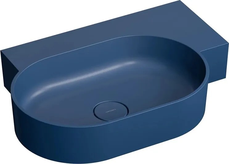 Lavoar suspendat Omnires Ovo M+ finisaj albastru inchis mat 64.5 cm dreapta