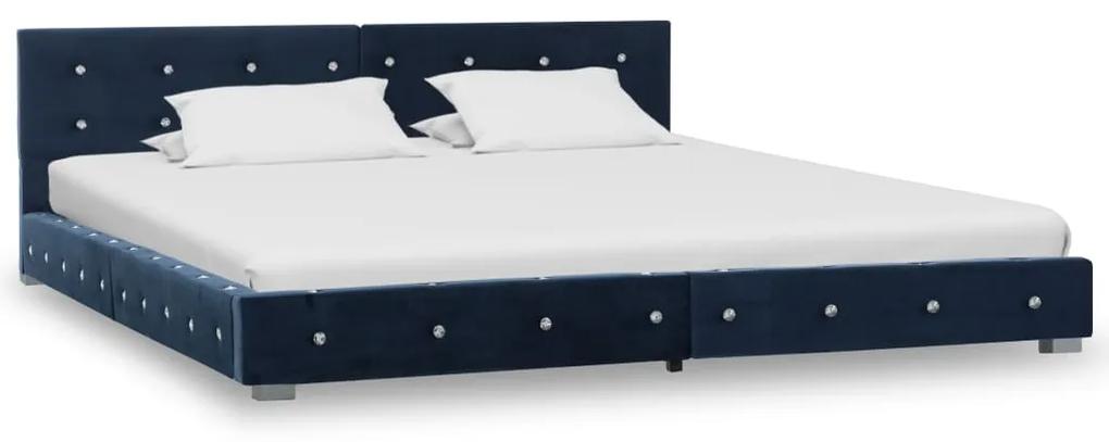 280396 vidaXL Cadru de pat, albastru, 180 x 200 cm, catifea