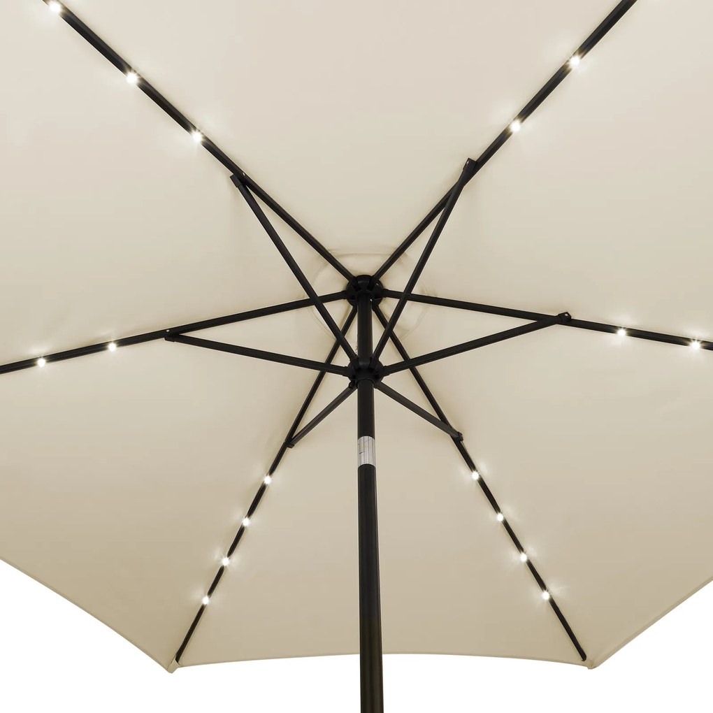 Deuba Umbrela de soare LED Miami Ø270cm - bej