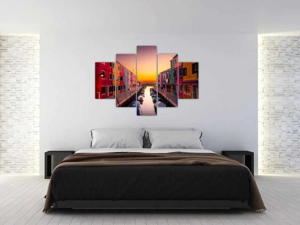 Tablou - Apus de soare, insula Burano, Veneția, Italia (150x105 cm)