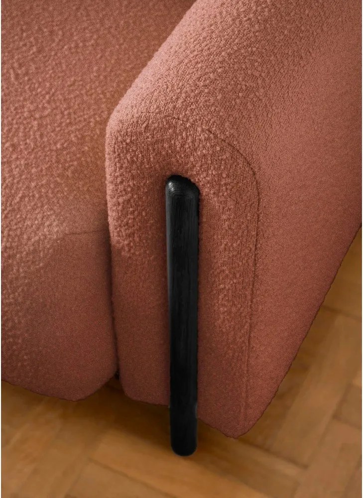 Canapea teracotă extensibilă/cu spațiu de depozitare cu tapițerie din țesătură bouclé 244 cm Arcadova – ELTAP