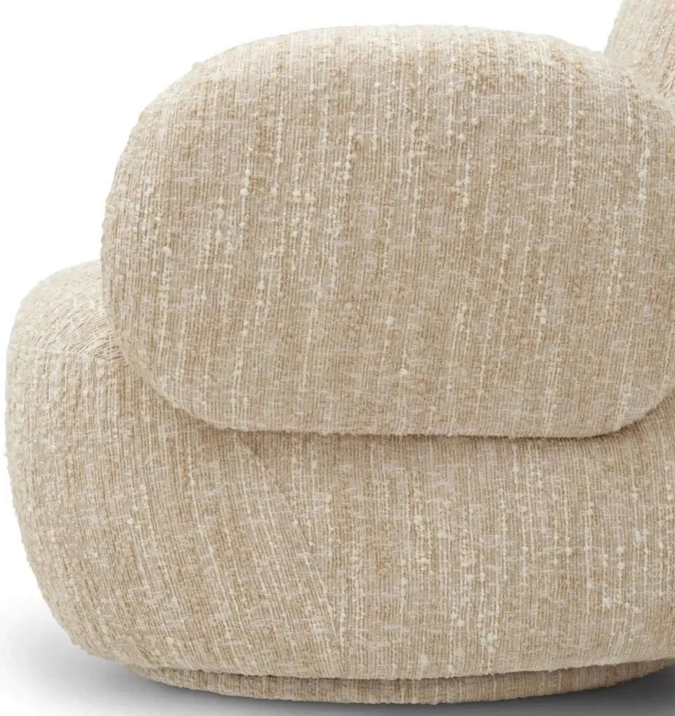 Fotoliu pivotant design LUX Madrone, Boucle sonata cream
