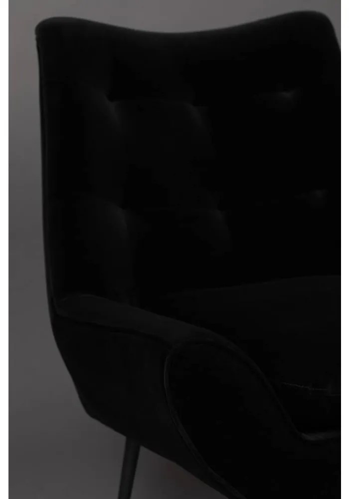 Fotoliu catifea neagra Lounge Chair Glodis Nero