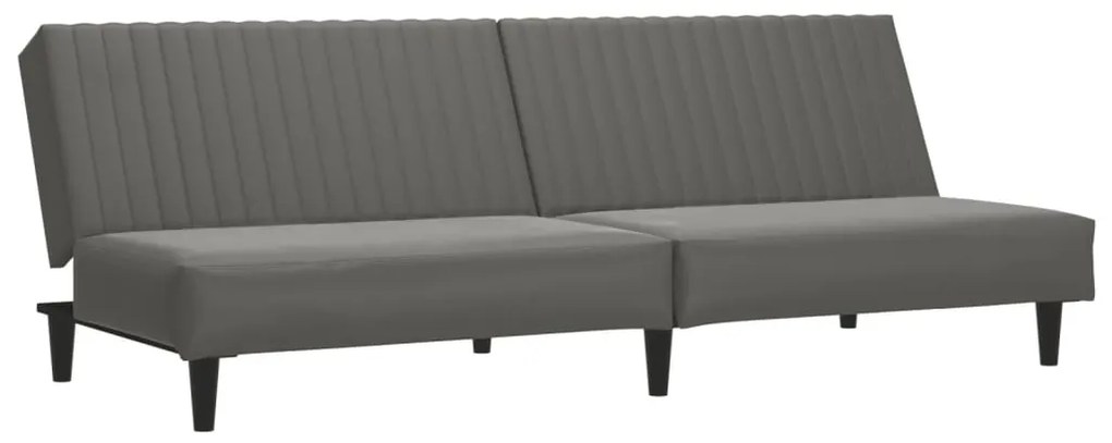 337663 vidaXL Canapea cu 2 locuri, gri, piele ecologică