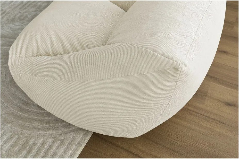 Fotoliu bean bag bej cu tapițerie din catifea reiată Lilibet – Bobochic Paris