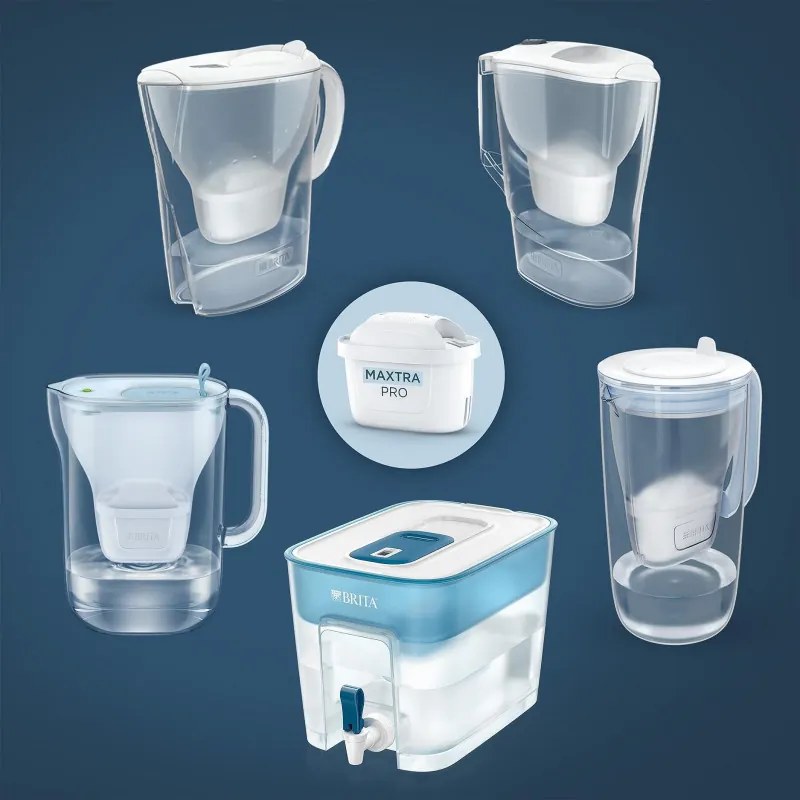 Cana filtranta a apei Brita Marella Cool Memo, 2,4 l, Indicator electronic Memo, Filtru Maxtra Pro, Alb