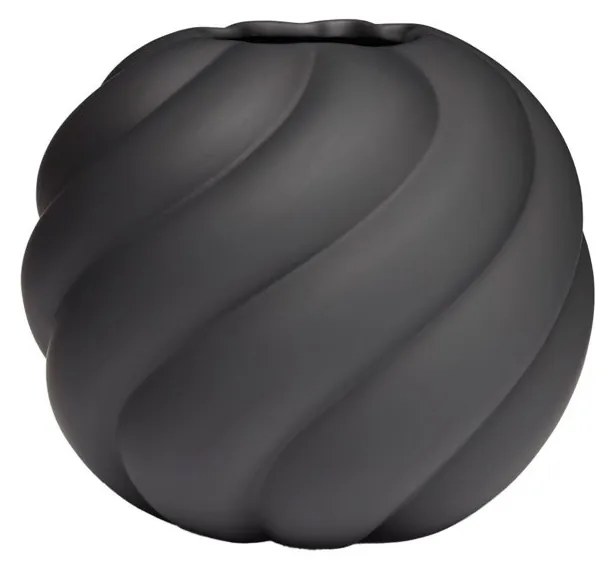 Vasă Twist Ball, 20cm, neagră - COOEE