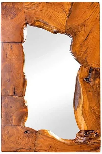 Oglinda solida din lemn de tec MOSAIC 90cm