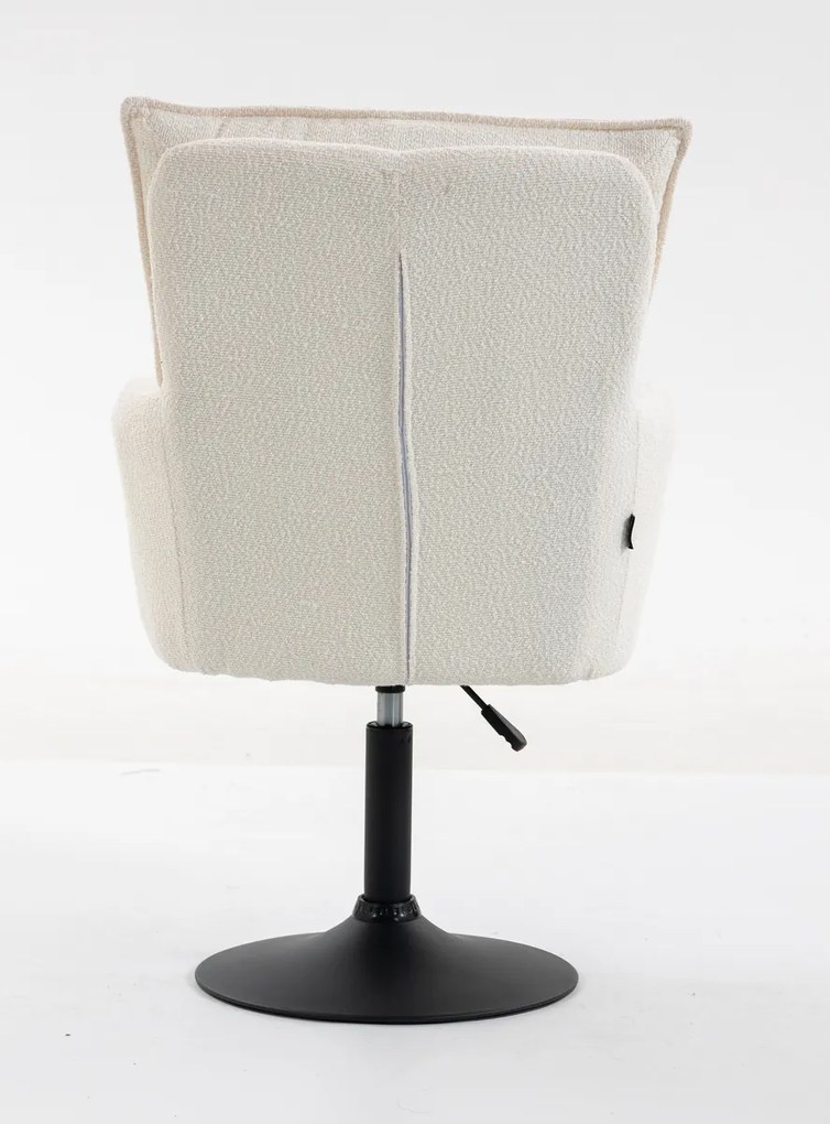 HR250N Scaun Crem Boucle Bază Neagră