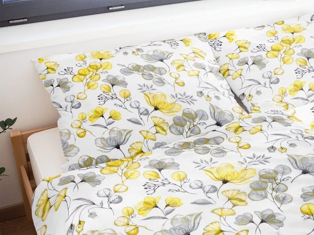 Lenjerie de pat crep cu frunze