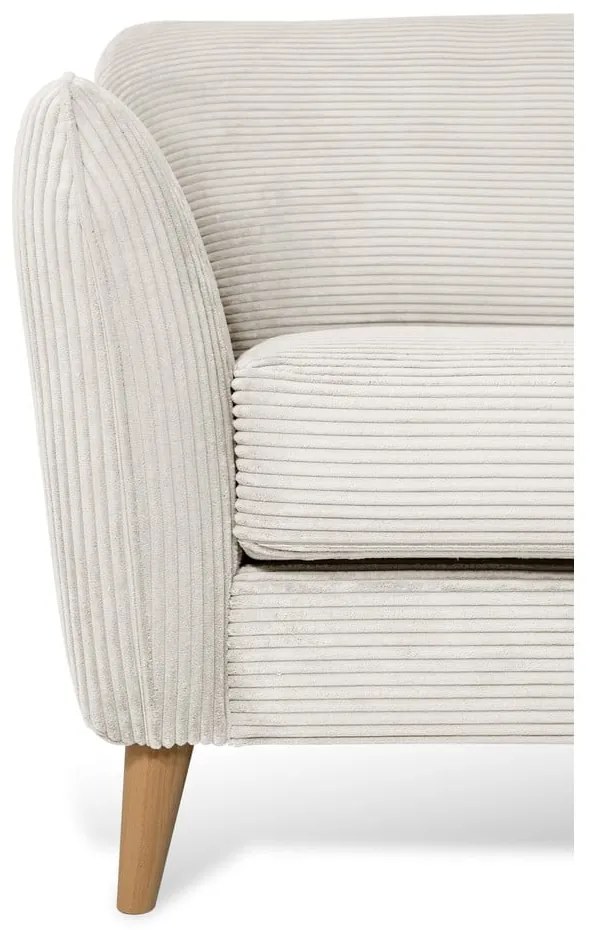 Colțar alb cu tapițerie din catifea reiată (cu colț pe partea dreaptă) Paris – Scandic