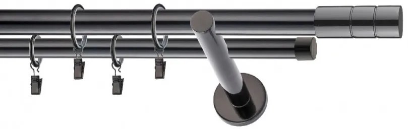 Galerie dubla PICIOR UNIVERSAL CILINDRU dubla 25/19 - NEGRU (Alege marime: 400 cm)