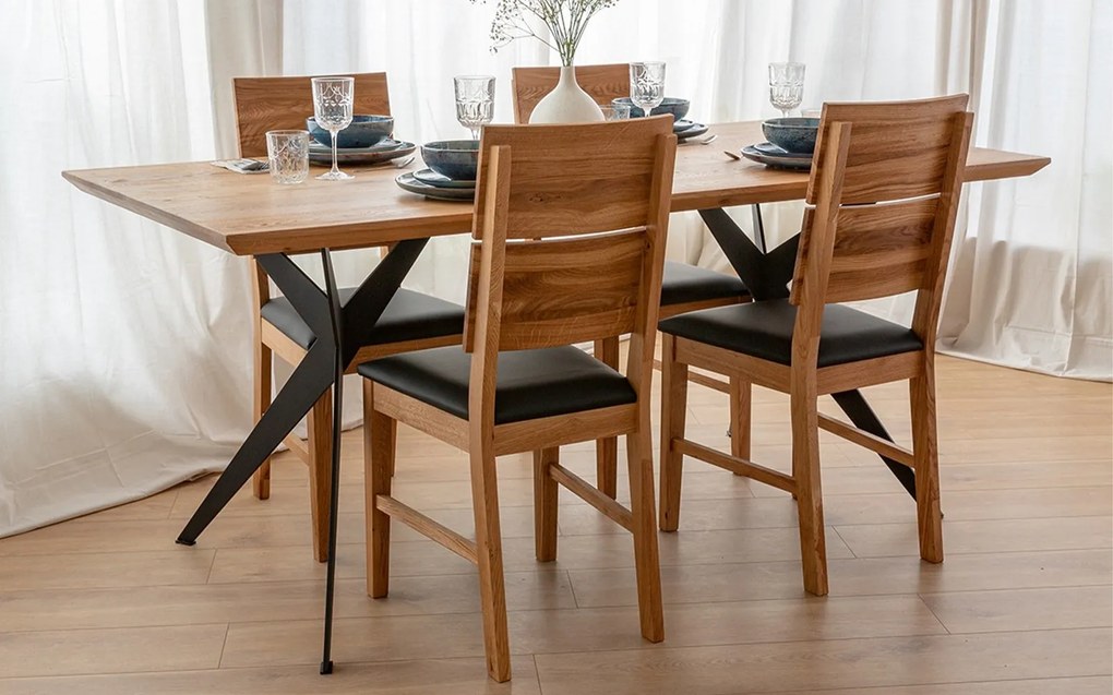 Masă stejar masiv Dining Carla 180x90 cm sau 200x100 cm - 180 x 90 cm