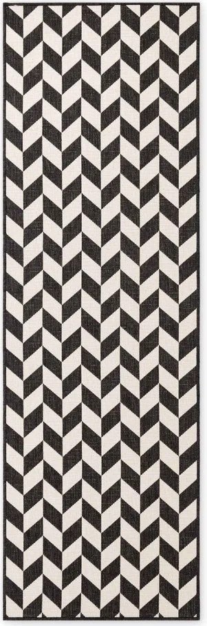 Covor tip traversă pentru interior și exterior negru/crem 80x200 cm Haringey Terrick – Ted Baker