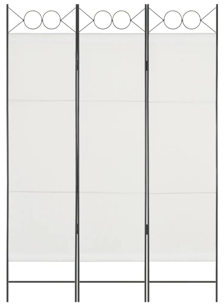 280232 vidaXL Paravan de cameră cu 3 panouri, alb, 120 x 180 cm