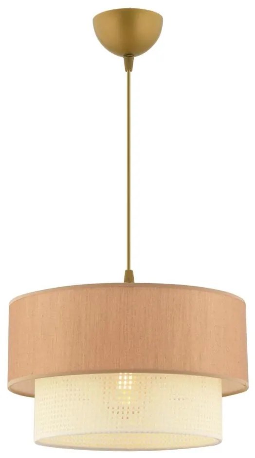 Lampă suspendată cu cablu ECHO 1xE27/60W/230V maro/crem