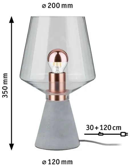 Lampă de masă 1xE27/20W NEORDIC YORIK 230V Paulmann 79665