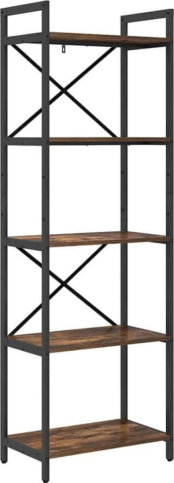 vidaXL Raft pentru cărți Stejar fumuriu 56 x 34 x 171 cm Lemn compozit