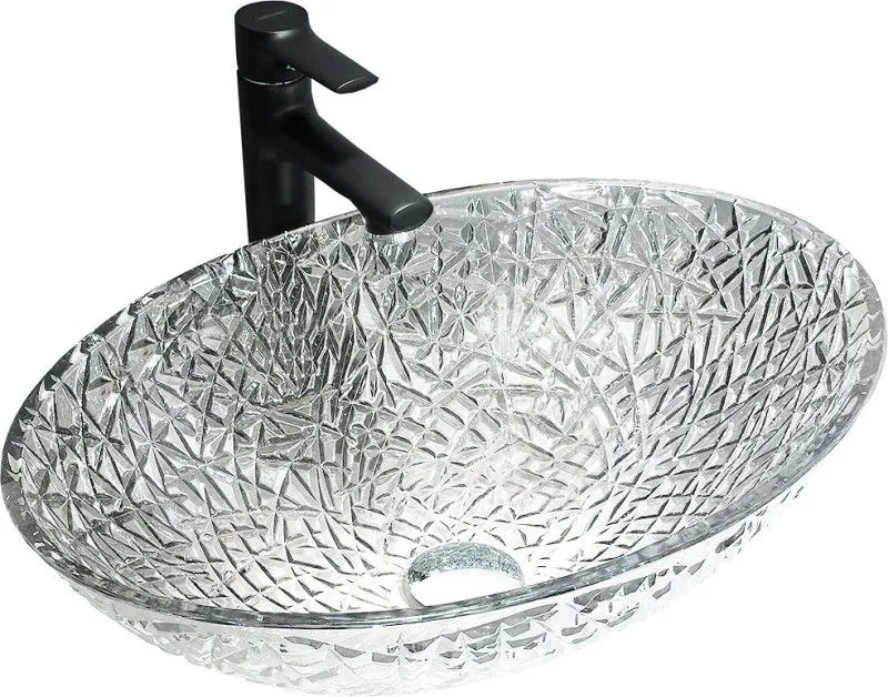 Mexen Goa chiuvetă de sticlă pe blat 50 x 36 cm, transparentă - 24085000