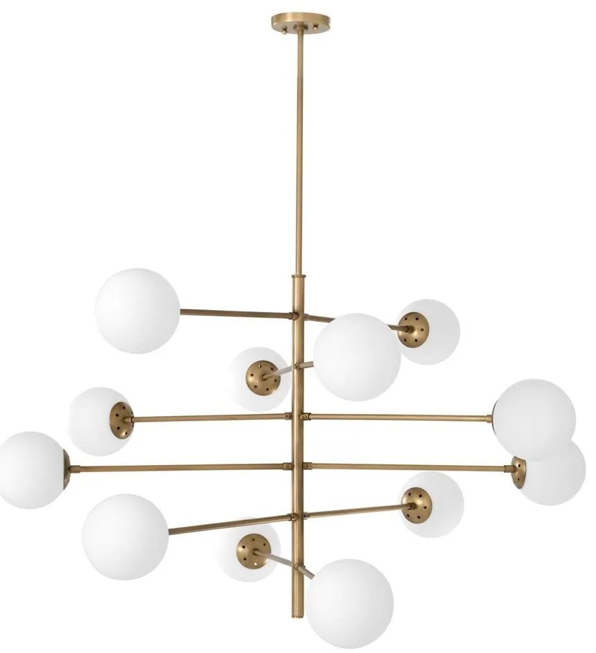 Lustra design LUX cu 12 surse de lumina Tortora, alama antic 112071 HZ