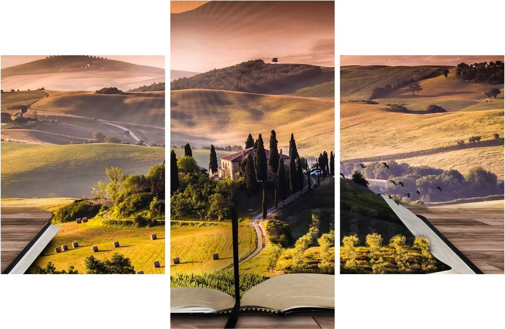 Tablou cu peisaj în carte (90x60 cm)