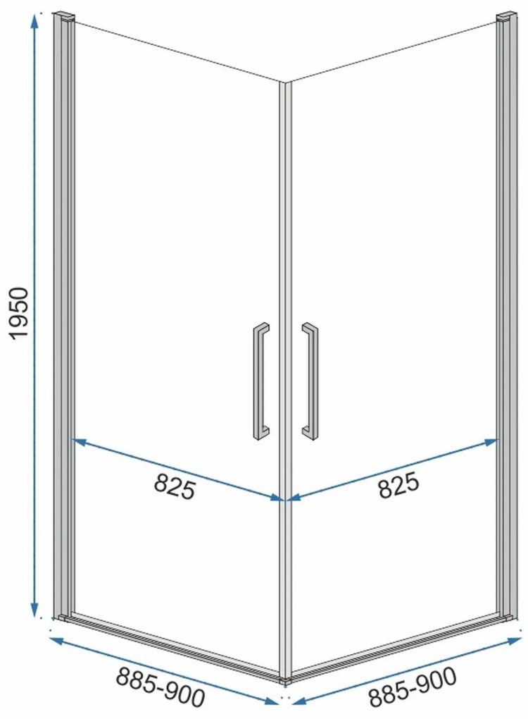 Cabina de dus patrata Rea Rubik cu usi pivotante 90x90 negru mat