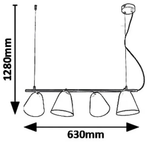 Rabalux 5377 - Lustră pe cablu ALTDER 4xE14/40W/230V