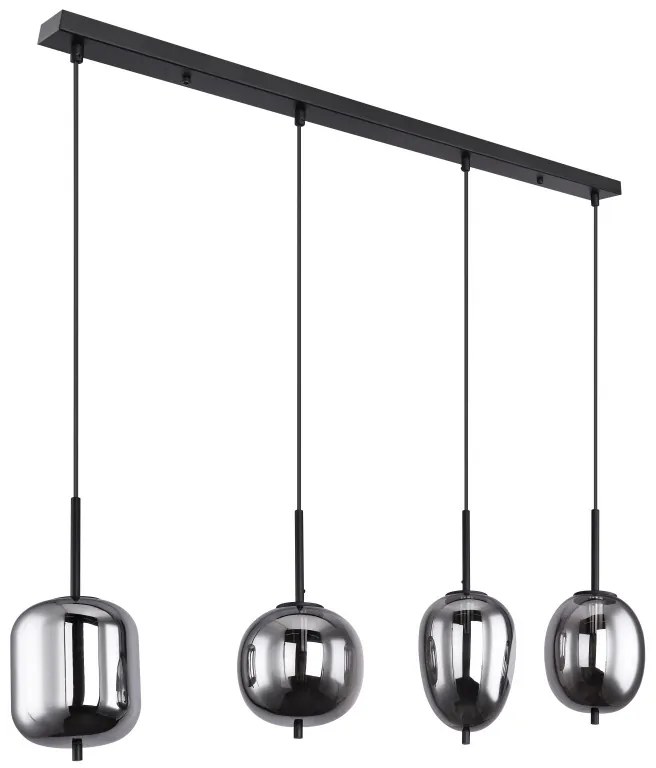 Lustra suspendata cu 4 pendule design modern BLACKY fumuriu 15345-4 GL