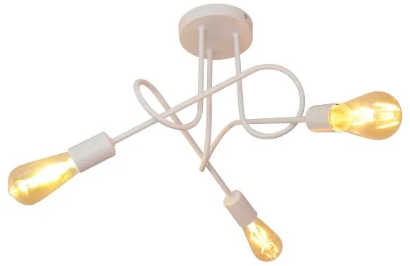 Lustr pentru copii OXFORD 3xE27/15W/230V alb montat pe tavan
