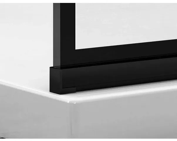 Paravan de dus tip Walk-in SanSwiss Easy STR4P Loft 75 negru mat 140x200 cm sticla securizata 8 mm