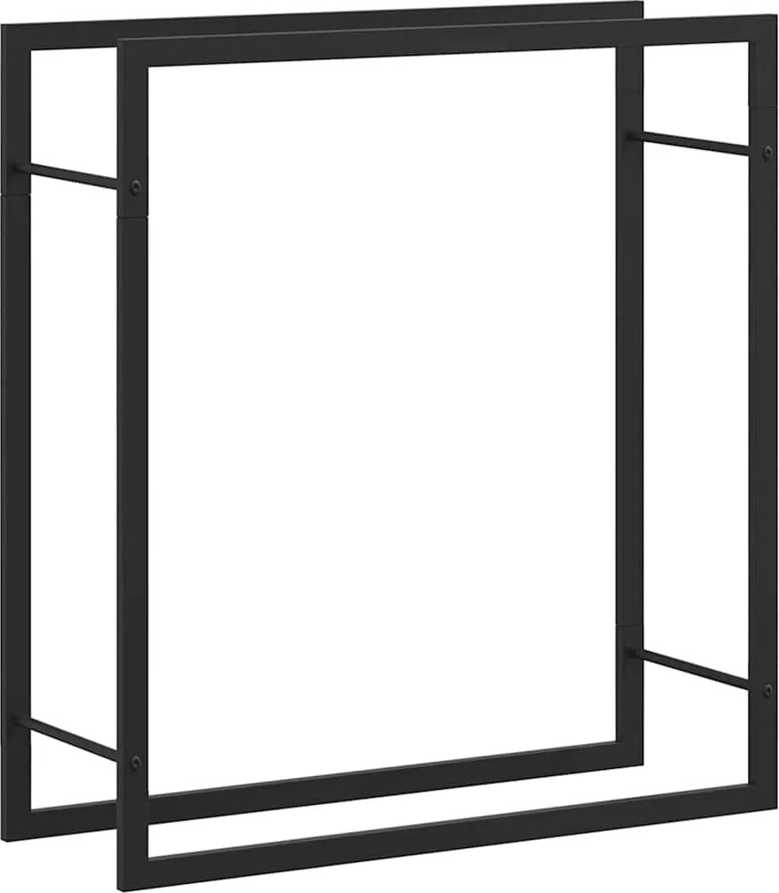 vidaXL Suport pentru lemne de foc, negru mat, 80x28x86 cm, oțel