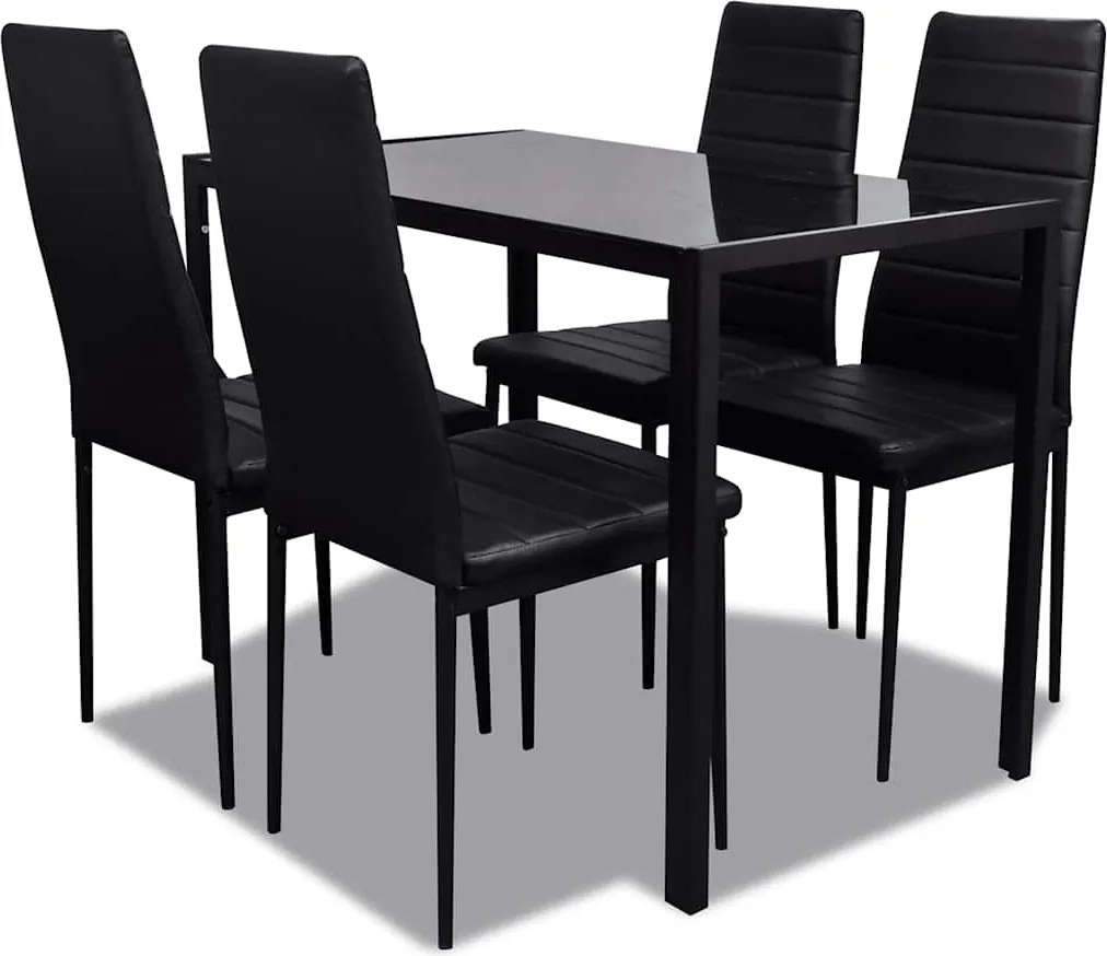 vidaXL Set mobilier de bucătărie, cinci piese, negru