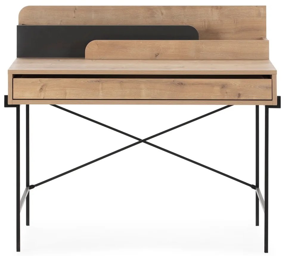 Birou de tip secretaire din lemn de stejar 60x113 cm Lila – Marckeric