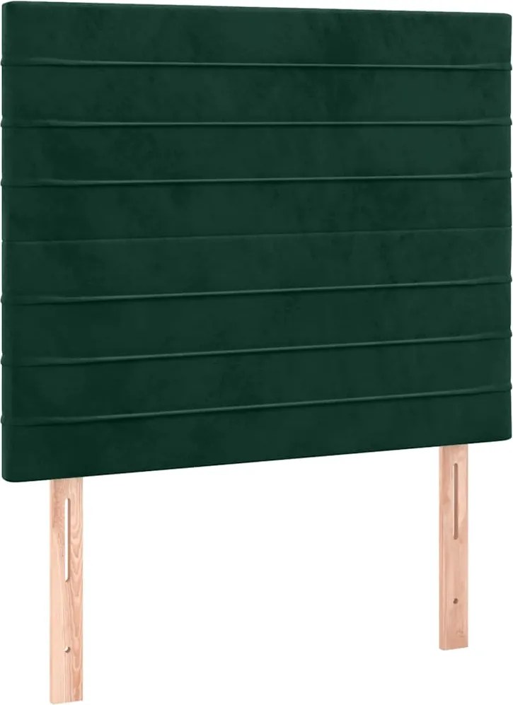 vidaXL Tăblie de pat verde închis 100x5x118/128 cm catifea