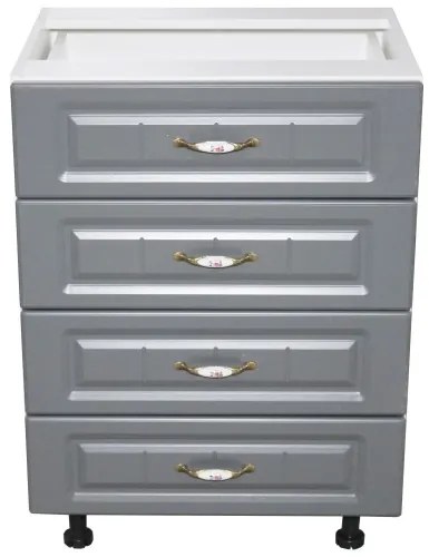 Corp inferior 60 cu 4 sertare Zebra MDF gri dungi