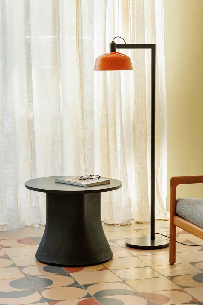 Lampadar de podea metal TATAWIN negru, orange
