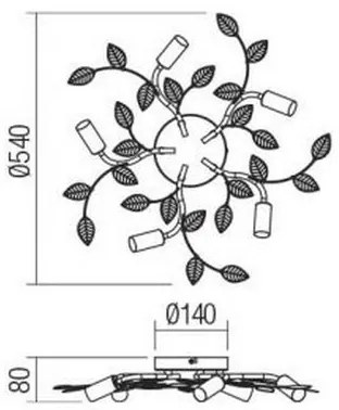 Lustră aplicată TIARA 5xE14/28W/230V Redo 02-980