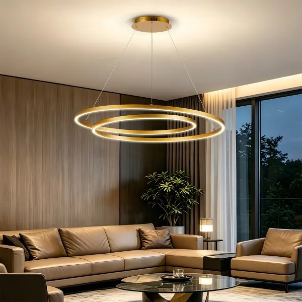 Brilagi-LED Candelabru LED cu reglare a intensității luminii pe cablu TWISTER LED/105W/230V 3000-6000K auriu + telecomandă