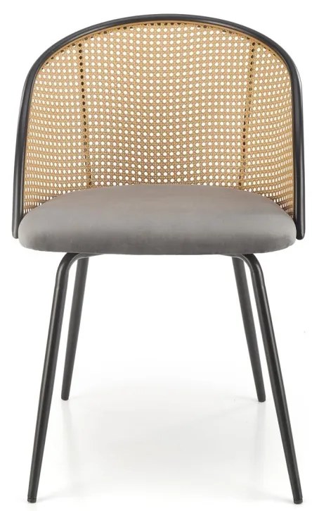 Scaun K508 ratan – velvet gri