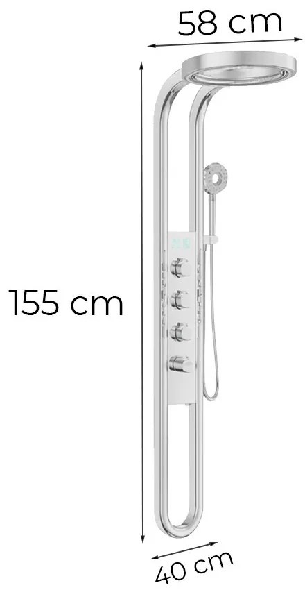 Aquajet hidromasszázs zuhanypanel króm