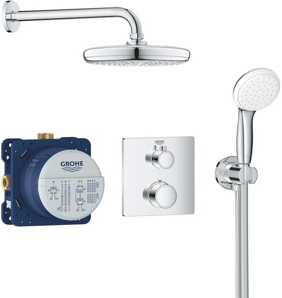 Grohe Grohtherm set de duș ascuns cu termostat da crom 34729000