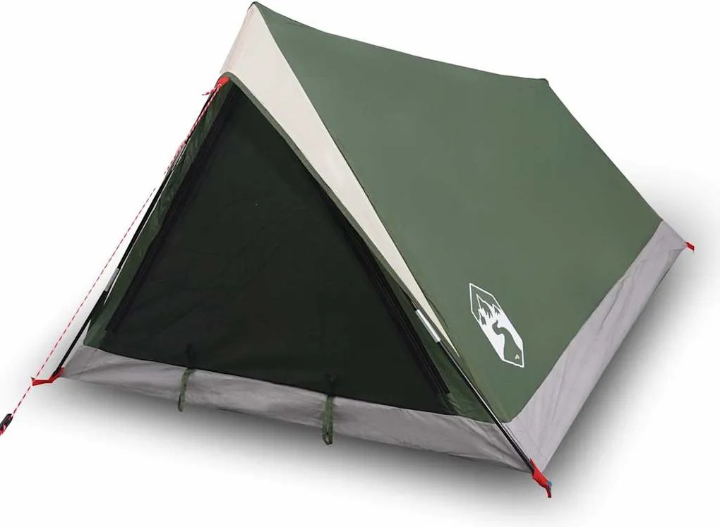 vidaXL Cort de camping pentru 2 persoane, verde, impermeabil