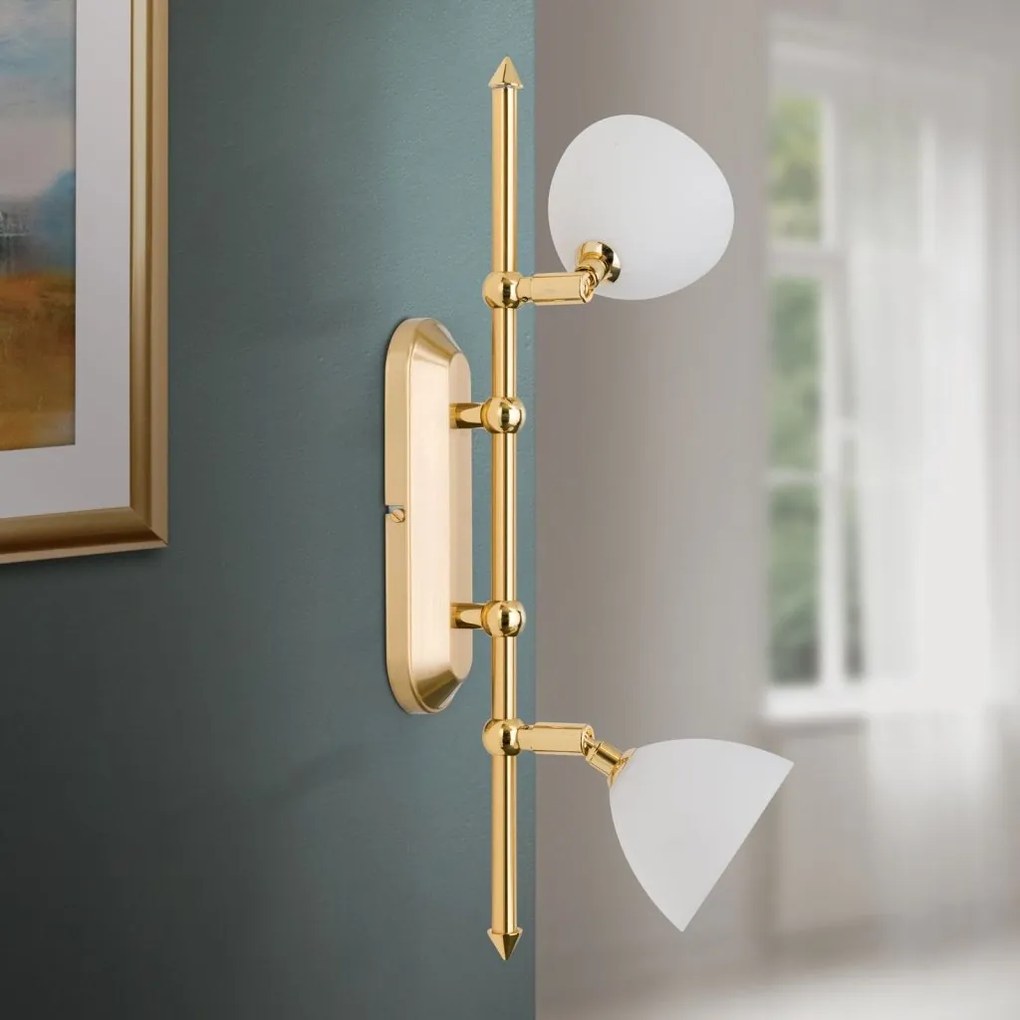 Aplica de perete sau tavan design modern OPALDESIGN 2L, auriu mat