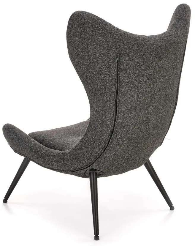 Fotoliu Atlantis antracit/negru H106 cm