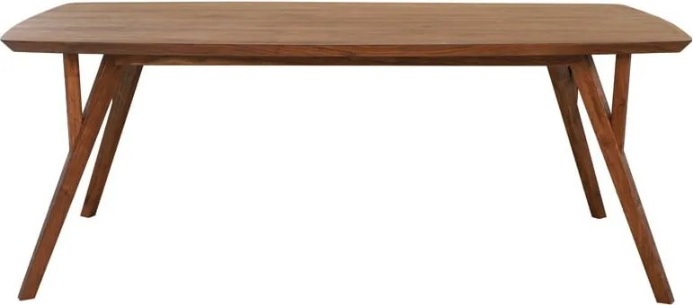 Masă de dining maro cu blat din lemn de acacia 100x200 cm Quenza – Light &amp; Living