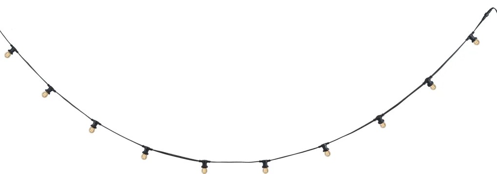 Ghirlandă luminoasă neagră conectabilă cu priză, 6m, 10 lumini E27, IP64 - Lubber