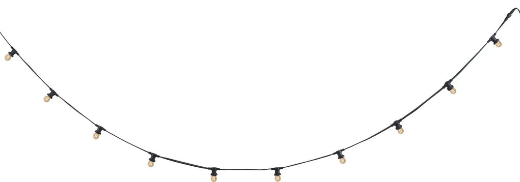 Ghirlandă luminoasă neagră conectabilă cu ștecher 6m Incl. E27 10 lumini IP44 - Lubber