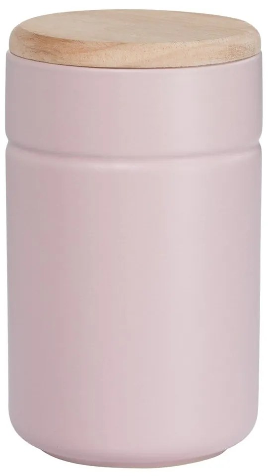 Recipient din porțelan cu capac din lemn Maxwell & Williams Tint 900 ml, roz