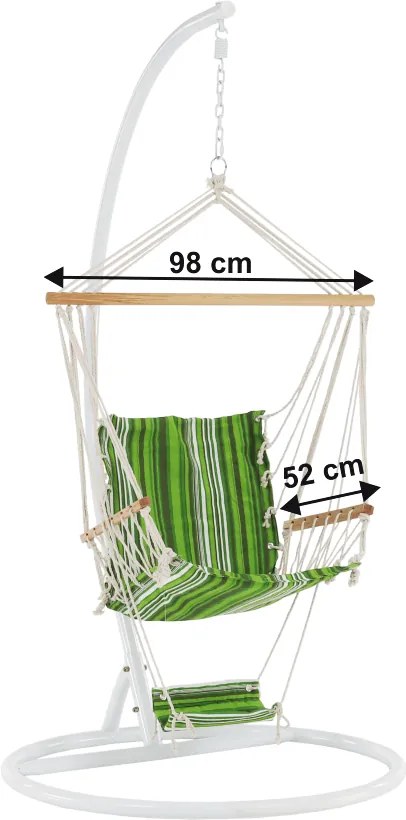 Scaun balansoar suspendabil, verde / alb, JAMBI
