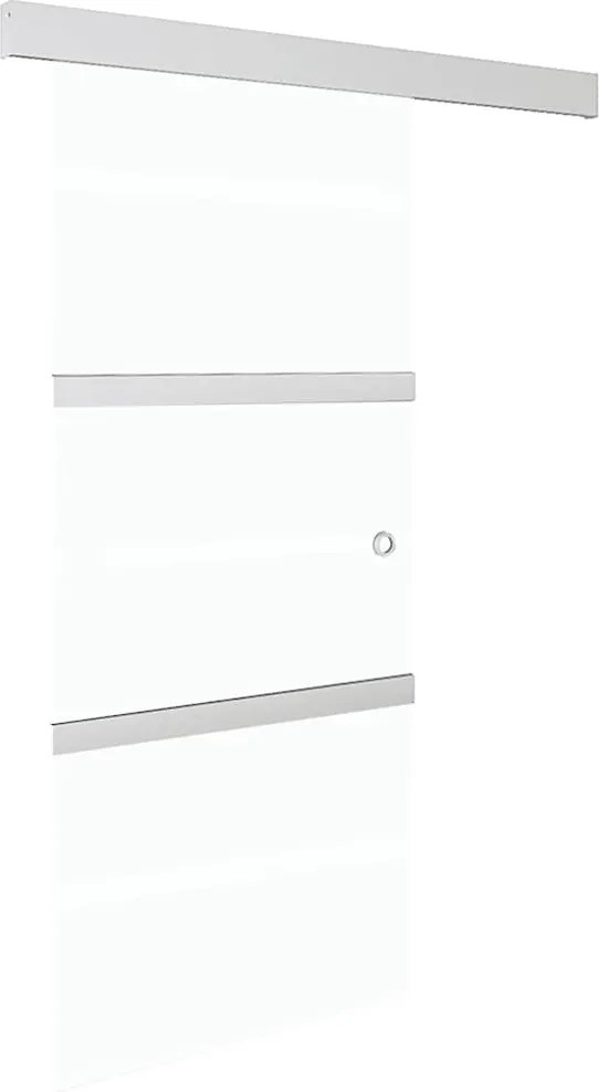 vidaXL Ușă glisantă, argintiu, 90 x 212 cm, sticlă ESG și aluminiu
